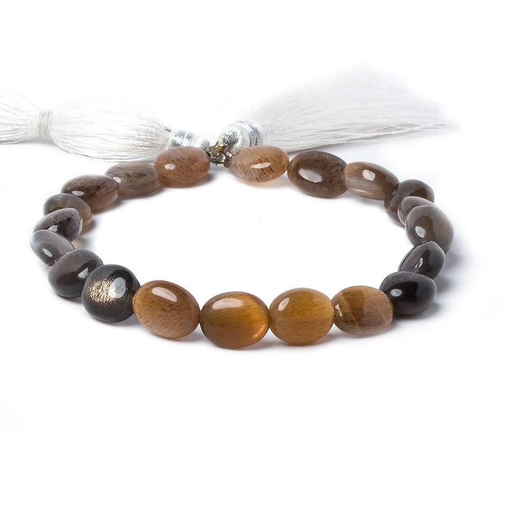 9x7-11x8mm Sunstone & Moonstone plain nugget beads 9 inch 20 beads