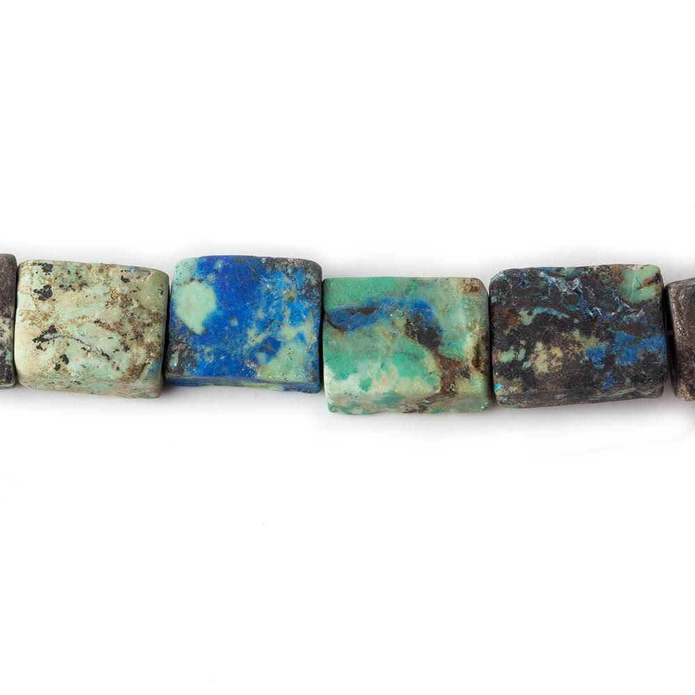 9x7-12x10mm Frosted Chrysocolla plain rectangle Beads 7.5 inch 16 pieces