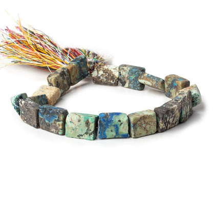 9x7-12x10mm Frosted Chrysocolla plain rectangle Beads 7.5 inch 16 pieces