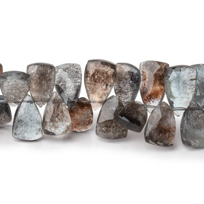 9x7-12x7mm Copper Moss Aquamarine Top Drilled Faceted Points 8 inch 58 Beads AAA