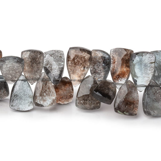 9x7-12x7mm Copper Moss Aquamarine Top Drilled Faceted Points 8 inch 58 Beads AAA