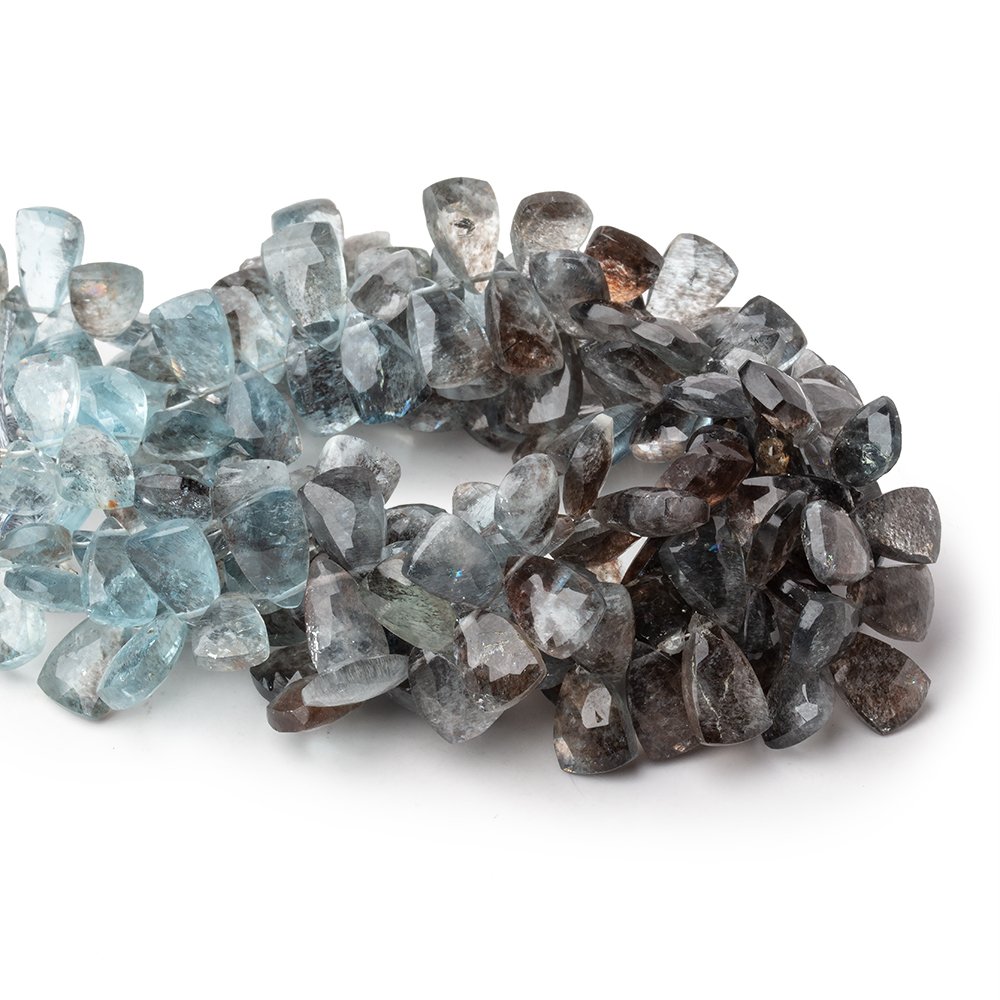 9x7-12x7mm Copper Moss Aquamarine Top Drilled Faceted Points 8 inch 58 Beads AAA