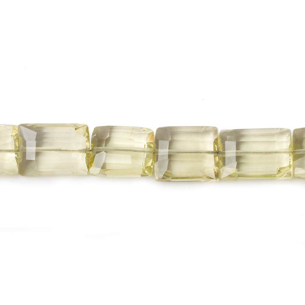 9x7-12x7mm Lemon Quartz Faceted Rectangle Beads 7.5 inches 19 beads