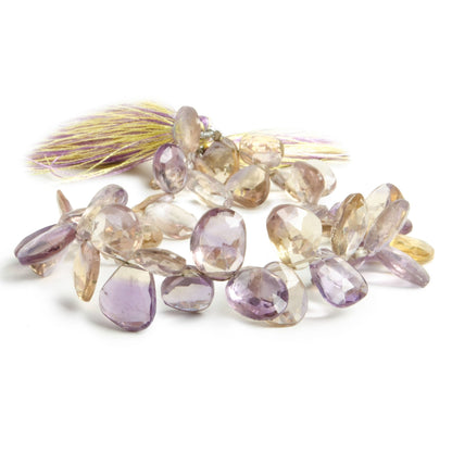 9x7-12x8mm Ametrine Freeform Briolette 8 inch 46 beads