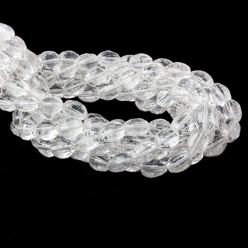 9x7-12x9mm Crystal Quartz checkerboard faceted nuggets 16 inch 40 beads AA