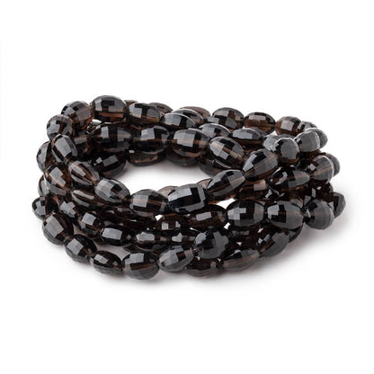 9x7-12x9mm Smoky Quartz Faceted Oval Beads 16 inch 35 pieces