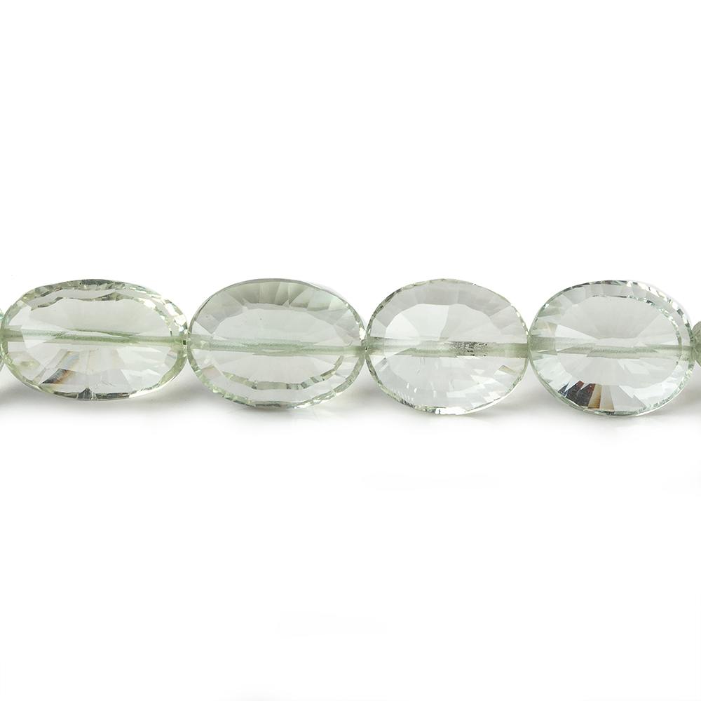 9x7-13x10mm Prasiolite Concave Faceted Oval beads 15 inch 37 pieces AAA