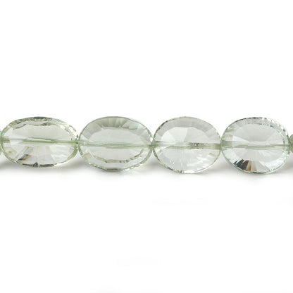 9x7-13x10mm Prasiolite Concave Faceted Oval beads 15 inch 37 pieces AAA