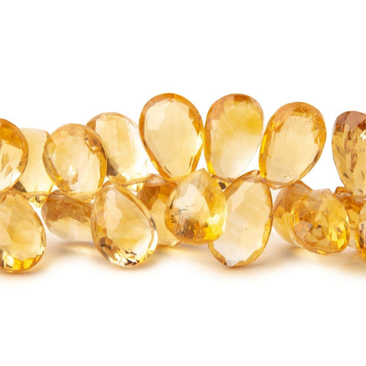 9x7-13x8mm Citrine Faceted Pear Beads 8 inch 68 pieces