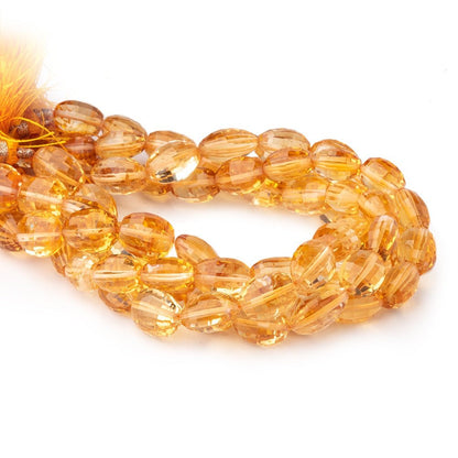 9x7-13x9mm Citrine Checkerboard Faceted Ovals 8 inches 18 beads
