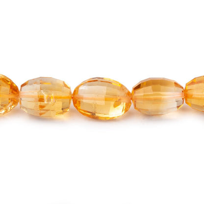 9x7-13x9mm Citrine Checkerboard Faceted Ovals 8 inches 18 beads