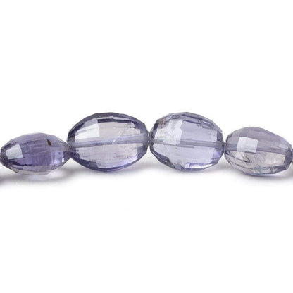 9x7-13x9mm Iolite Checkerboard Faceted Oval Beads 8 inch 19 pieces AA