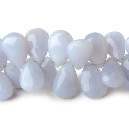9x7-13x9mm Violetish Blue Chalcedony Faceted Pear Beads 8 inch 60 pieces
