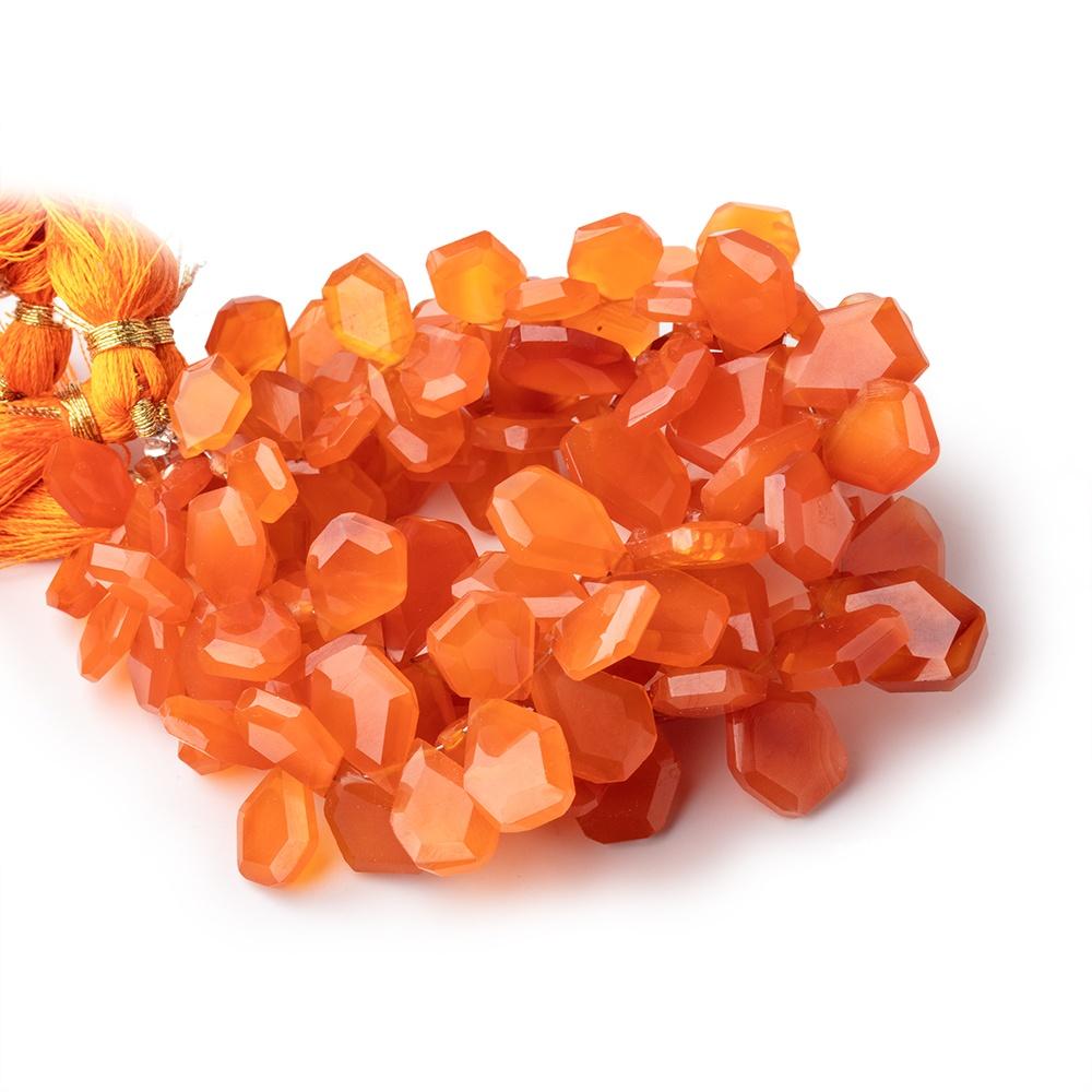 9x7-15x10mm Carnelian Faceted Freeform Beads 7 inch 57 pieces