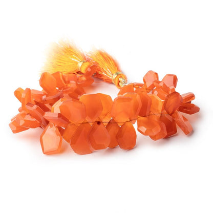 9x7-15x10mm Carnelian Faceted Freeform Beads 7 inch 57 pieces