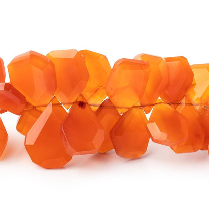 9x7-15x10mm Carnelian Faceted Freeform Beads 7 inch 57 pieces