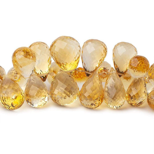 9x7-15x11mm Citrine Tear Drop Briolette 8 inch 65 pieces