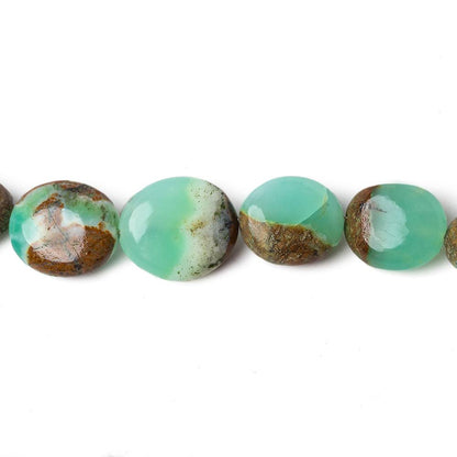 9x7-15x13mm Chrysoprase and Iron Ore Matrix plain nugget beads 18 inch 40 pieces A