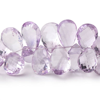 9x7-17x12mm Pink Amethyst Faceted Pear Beads 7 inch 48 pieces