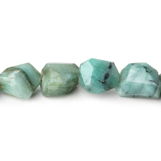 9x7-17x9mm Brazilian Emerald faceted nugget beads 8 inch 15 pieces