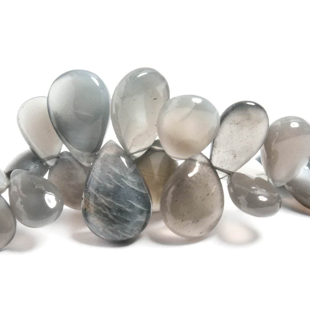9x7-18x12mm Platinum Moonstone plain pears 8.25 inches 49 beads
