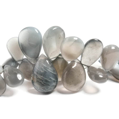 9x7-18x12mm Platinum Moonstone plain pears 8.25 inches 49 beads