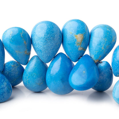 9x7-18x13mm Ceruleite Plain Pear Beads 8 inch 43 pieces AAA