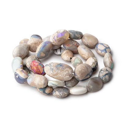 9x7-20x12mm Australian Boulder Opal plain nuggets 18 inch 36 beads AA