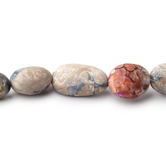 9x7-20x12mm Australian Boulder Opal plain nuggets 18 inch 36 beads AA