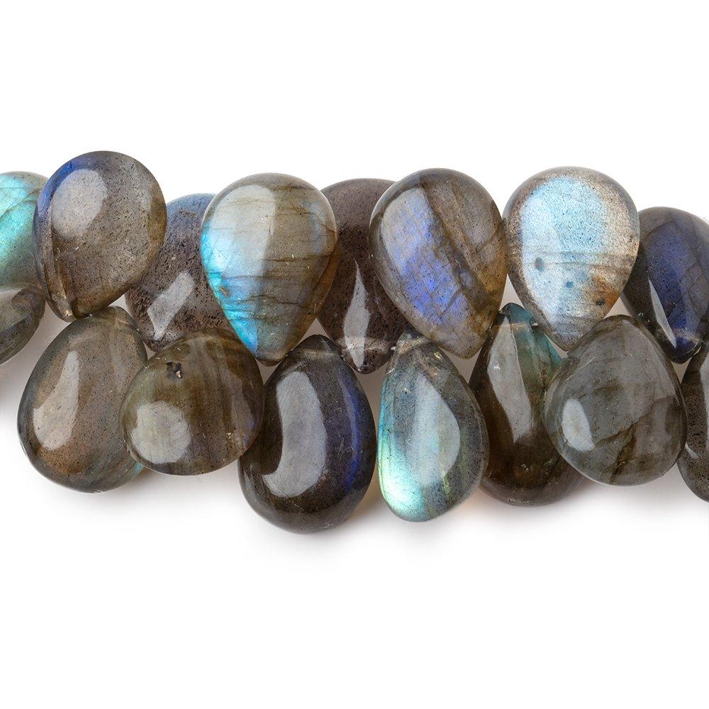 9x13-10x18mm Labradorite Plain Pear Beads 7.5 inch 46 pieces AA Grade