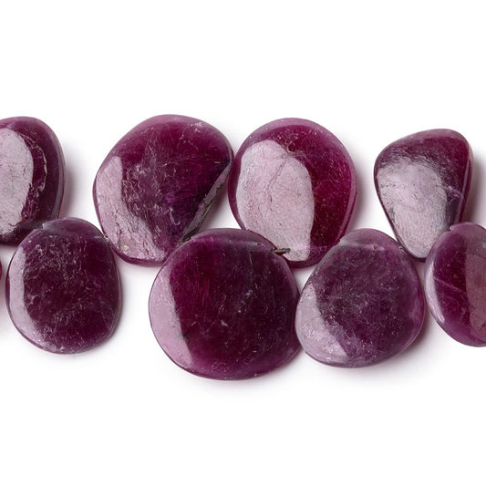 9x7-20x15mm Ruby Plain Slice Beads 15.5 inch 70 pieces