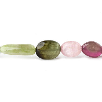 9x7-20x7mm Multi Color Tourmaline plain nugget beads 20 inch 46 pieces A