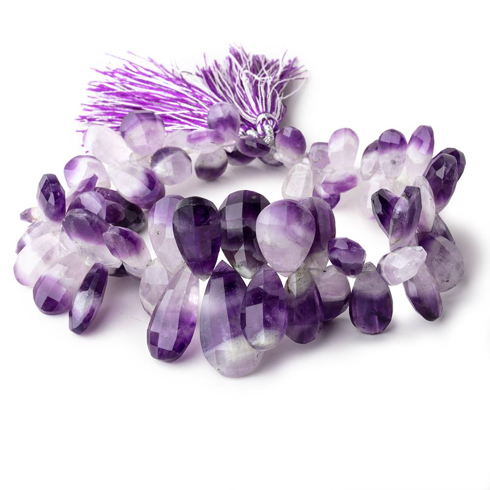 9x7-25x14mm Cape Amethyst Faceted Pear Beads 9 inch 64 pieces