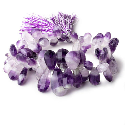 9x7-25x14mm Cape Amethyst Faceted Pear Beads 9 inch 64 pieces