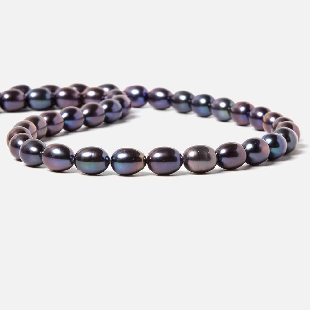 9x7.5-9.5x7.5mm Peacock Straight Drill Oval Freshwater Pearl 43 pcs