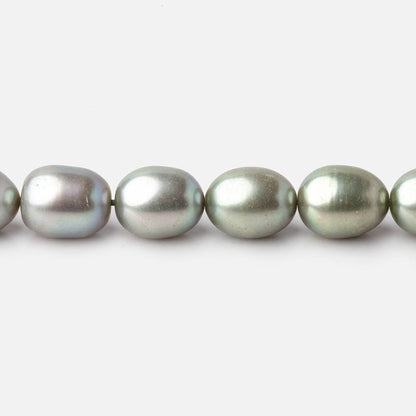 9x7mm Sage Green Oval Freshwater Pearls 16 inch 42 pieces