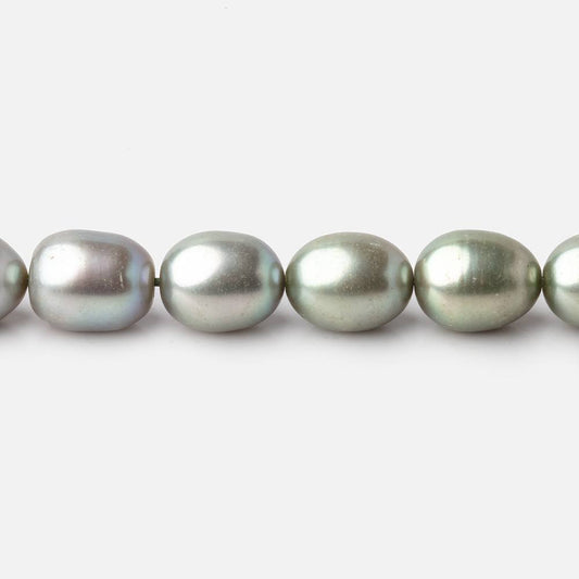 9x7mm Sage Green Oval Freshwater Pearls 16 inch 42 pieces