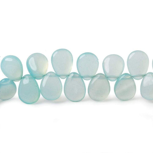 9x7mm Sky Blue Chalcedony Plain Pear Beads 8 inch 50 pieces