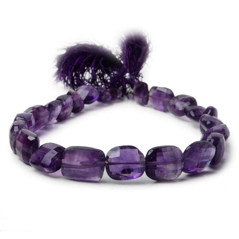 9x8-10x8.5mm Amethyst Checkerboard Rectangle 10 inch 25 pieces