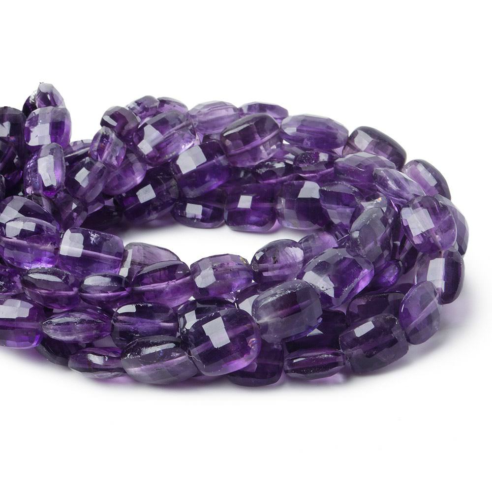 9x8-10x8.5mm Amethyst Checkerboard Rectangle 10 inch 25 pieces