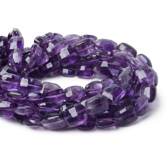 9x8-10x8.5mm Amethyst Checkerboard Rectangle 10 inch 25 pieces