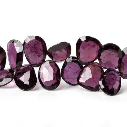 9x8-11x8mm Rhodolite Garnet Faceted Free shapes 7.5 inch 50 beads AAA