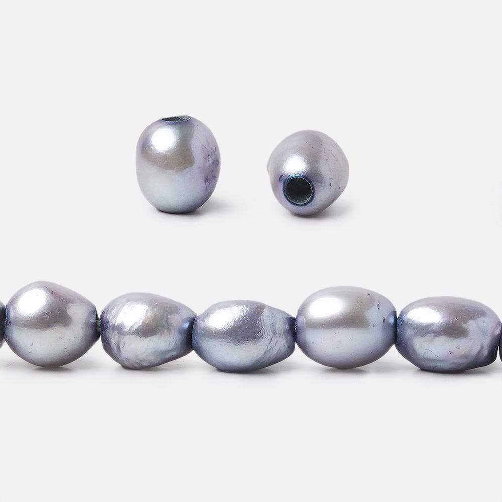 9x8-11x9mm Silver Violet   Baroque 2.5mm large hole Pearls