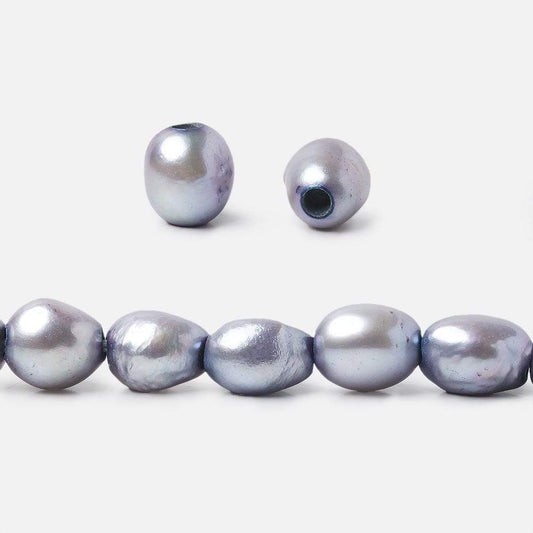 9x8-11x9mm Silver Violet   Baroque 2.5mm large hole Pearls