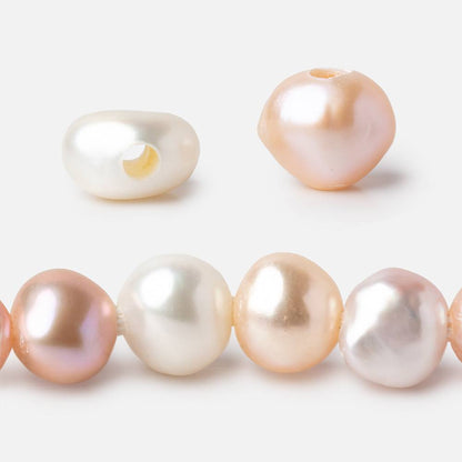 9-11mm Tri-Color Baroque Large Hole Baroque Pearls Set of 10