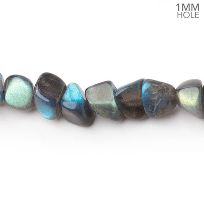 9x8-12x10mm Labradorite Plain Nugget 16 inch 41 Beads 1mm Hole