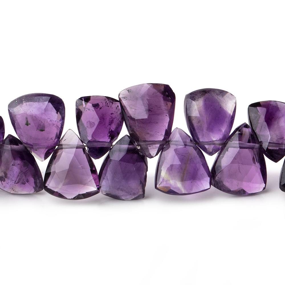 9x8-12x11mm Amethyst Faceted Triangle Beads 8 inch 44 pieces