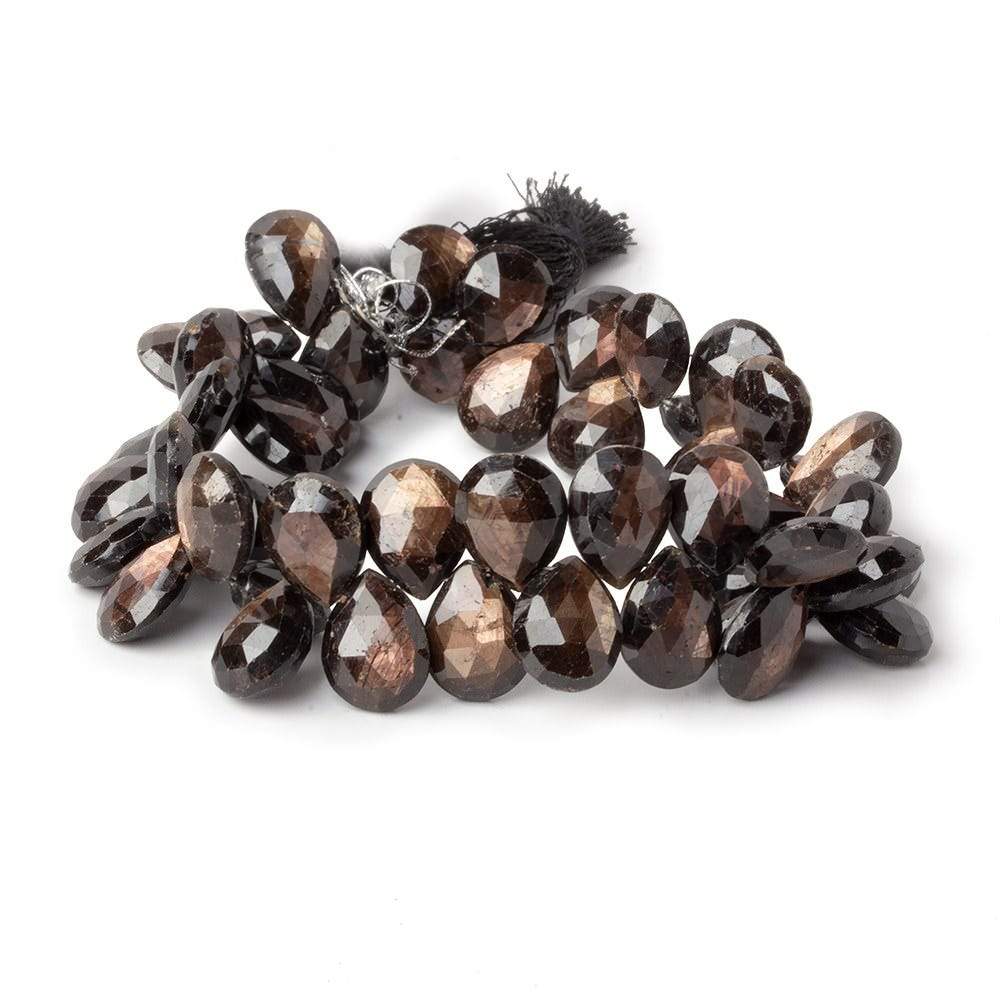 9x8-12x8mm Golden Sheen Sapphire faceted pear beads 8 inch 53 pieces AAA