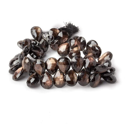 9x8-12x8mm Golden Sheen Sapphire faceted pear beads 8 inch 53 pieces AAA