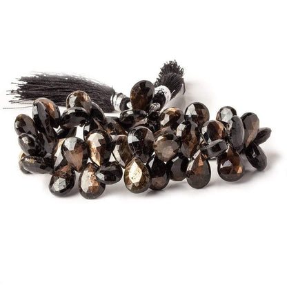 9x8-12x8mm Golden Sheen Sapphire faceted pear beads 8 inch 53 pieces AAA